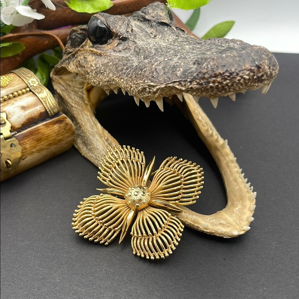 Trifari Crown Maltese cross brooch vintage